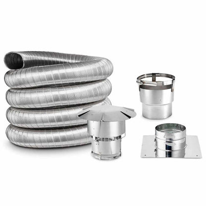 4" x 25' Lifetime Chimney Single-Wall Liner Kit with Stove Adapter