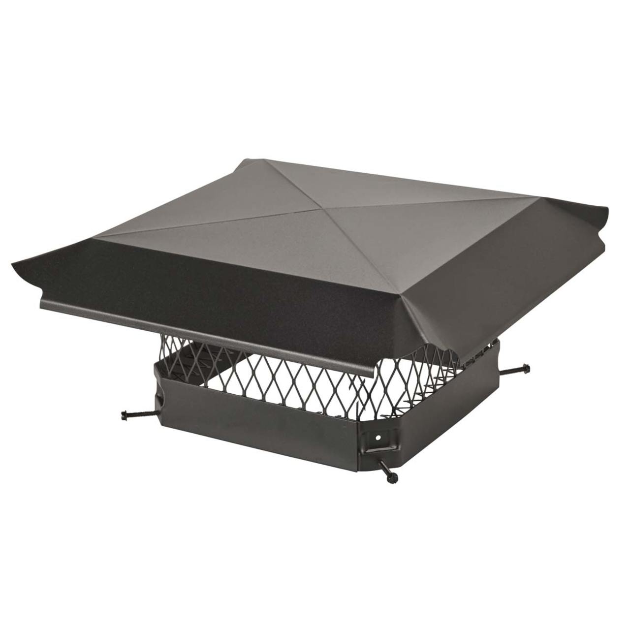 11" x 11" Black Galvanized Single Flue Chimney Cap-3/4" Mesh