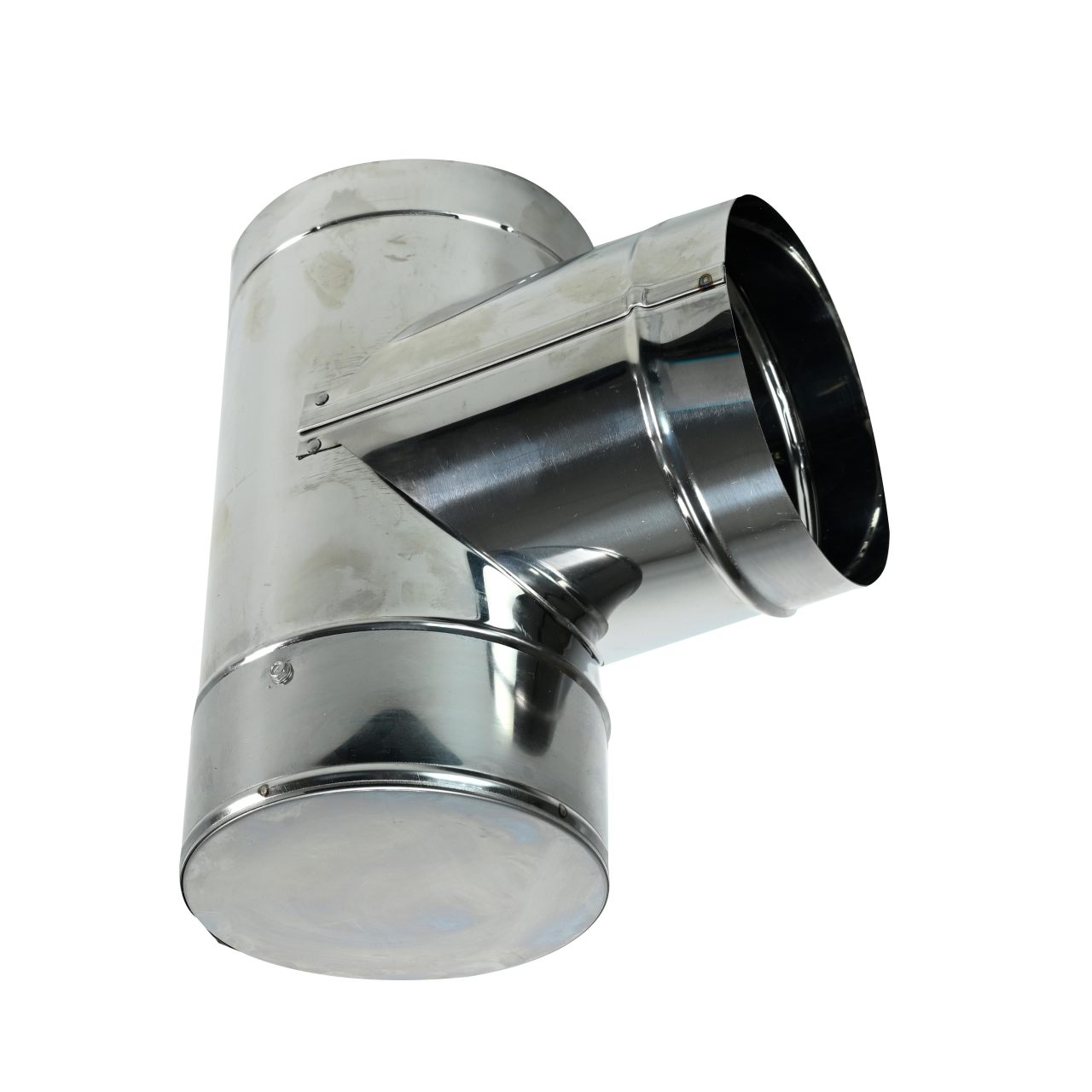 6" DuraBlack Stainless Steel Tee w/Clean-Out Cap - 6DBK-TSS