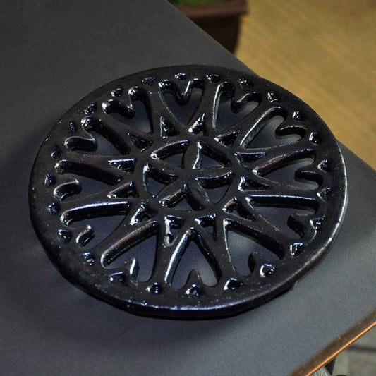 7" Blue Black Porcelain Trivet