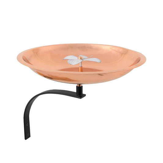12" CopperDogwood Birdbath with Wall Mount Bracket