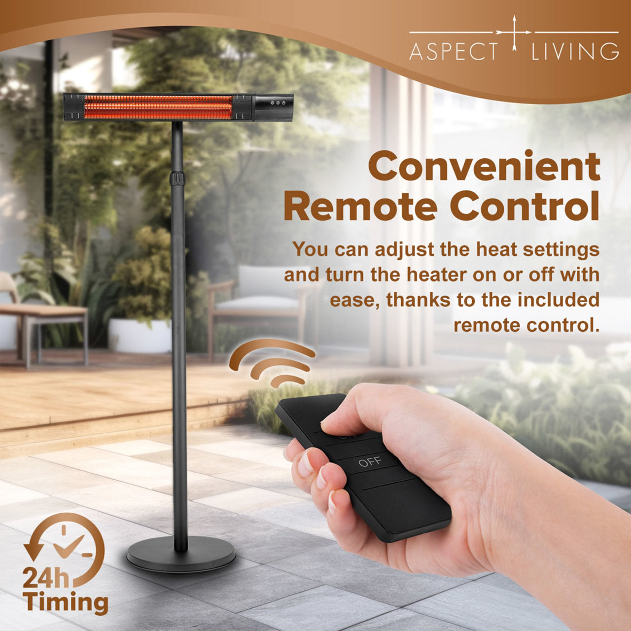 Fire Sense Pole Mounted Electric Patio Heater - 64910