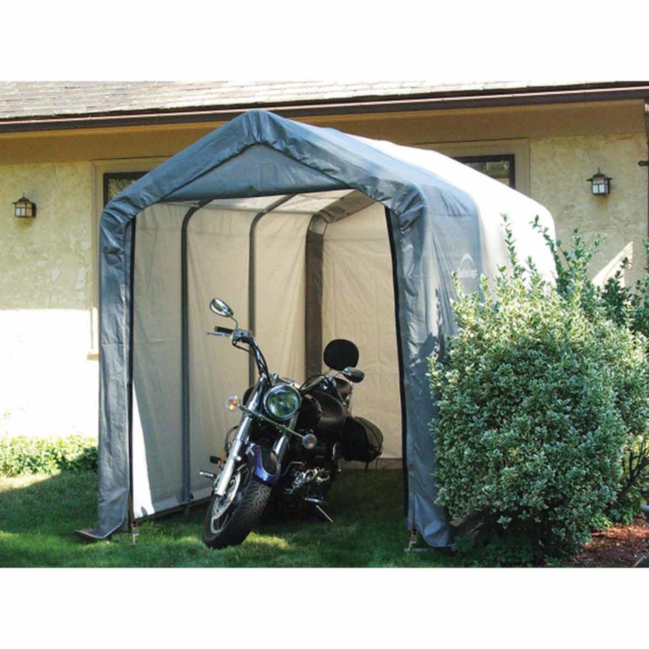 ShelterLogic 6' x 12' x 8' Heavy-Duty Gray Storage Shed-in-a-Box - 70413