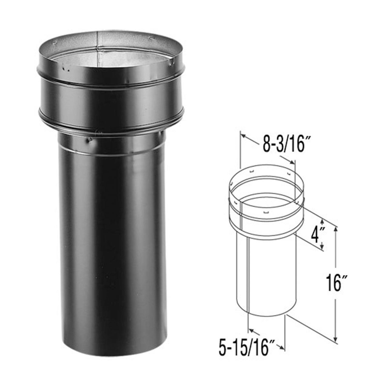 DuraBlack 6" to 8" Slip Increaser - 6DBK-XS8