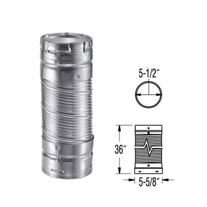5'' x 36'' DuraLiner Round Flex Chimney Relining Pipe - 5DLR-36F