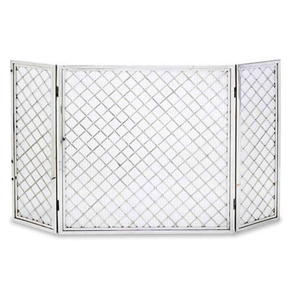 Pilgrim 50" x 30" Polished Nickel Hartwick Tri-Panel Fireplace Screen