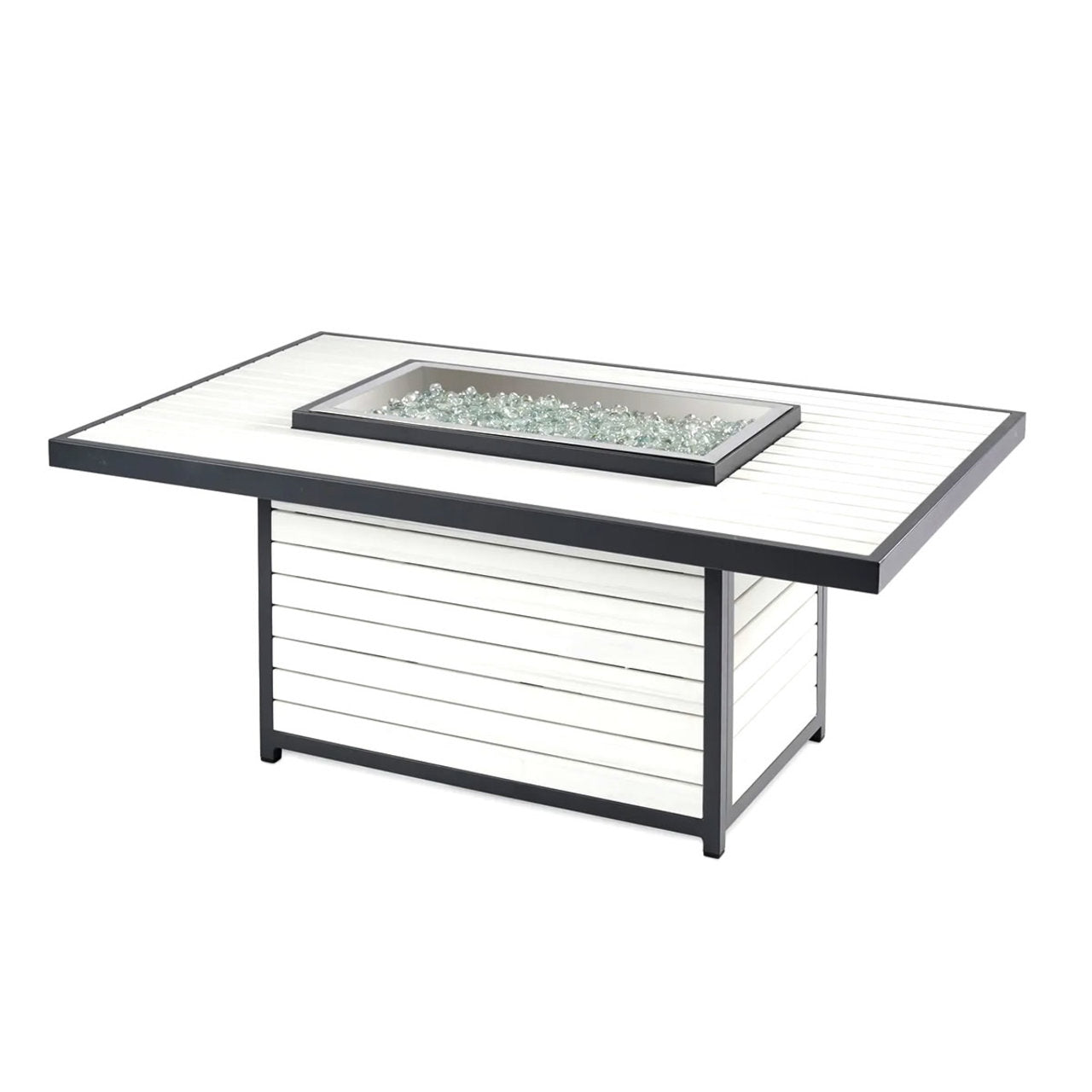 Outdoor Greatroom Kenwood and Brooks Rectangular Chat Height Gas Fire Pit Table