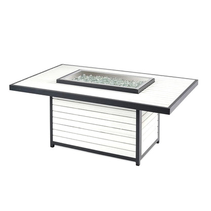 Outdoor Greatroom Kenwood and Brooks Rectangular Chat Height Gas Fire Pit Table