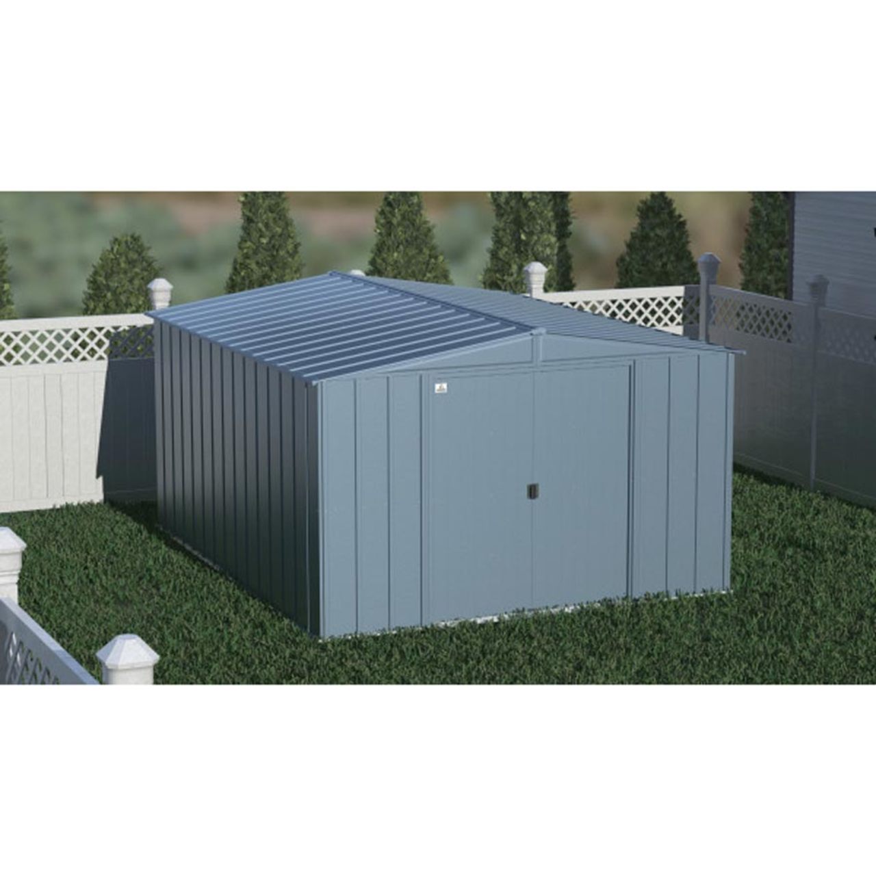 Arrow Classic Steel Storage Shed  10' x 12' - Blue Gray
