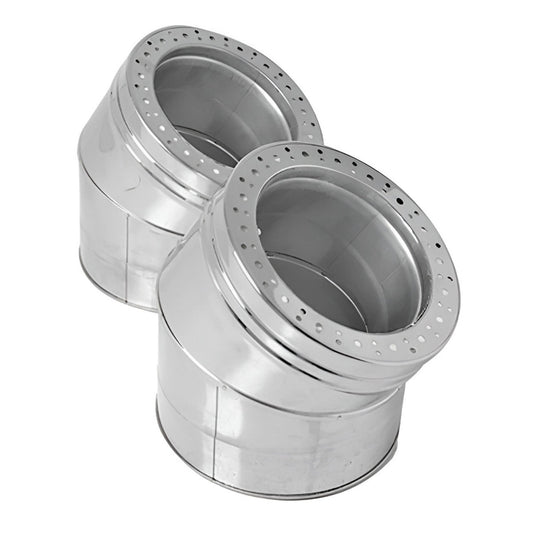 8" Ventis Class-A All Fuel Chimney 304L Stainless Steel 15-Degree Elbow Kit - VA-EL0815