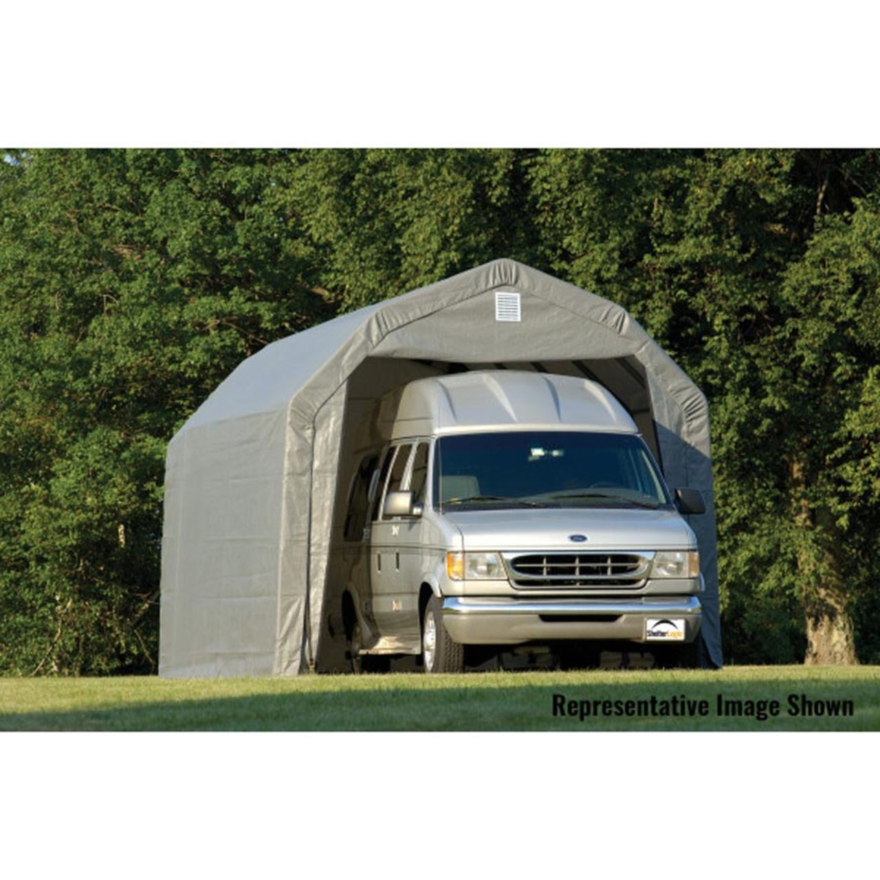 ShelterCoat 15' x 28' Garage With Peak Roof - Gray