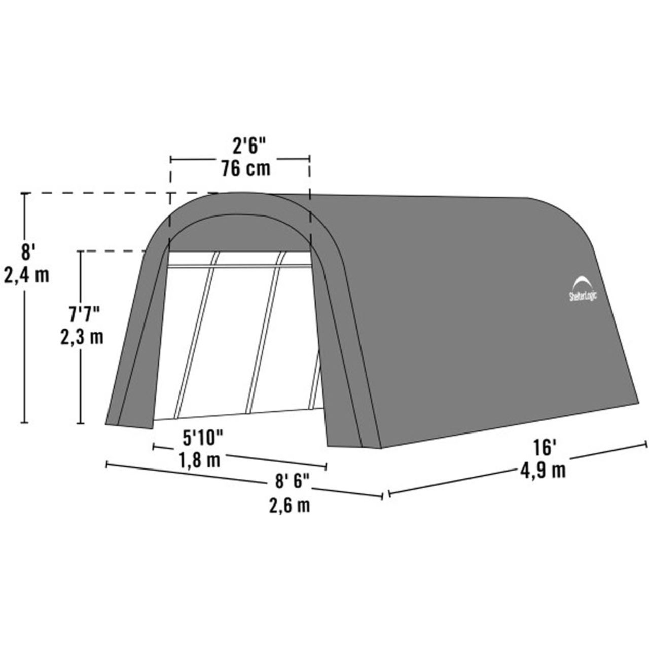 ShelterCoat 8' x 16' Wind & Snow Rated Garage  - Green