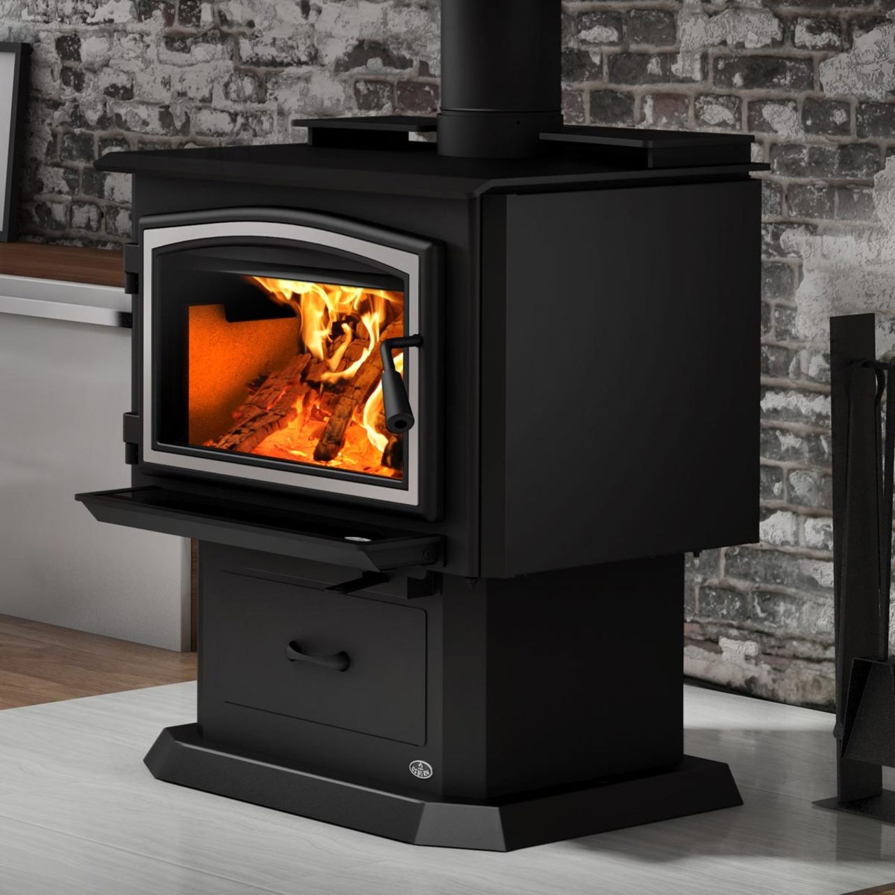 Osburn 2000 Metallic Black EPA Wood Stove with Blower - OB02015