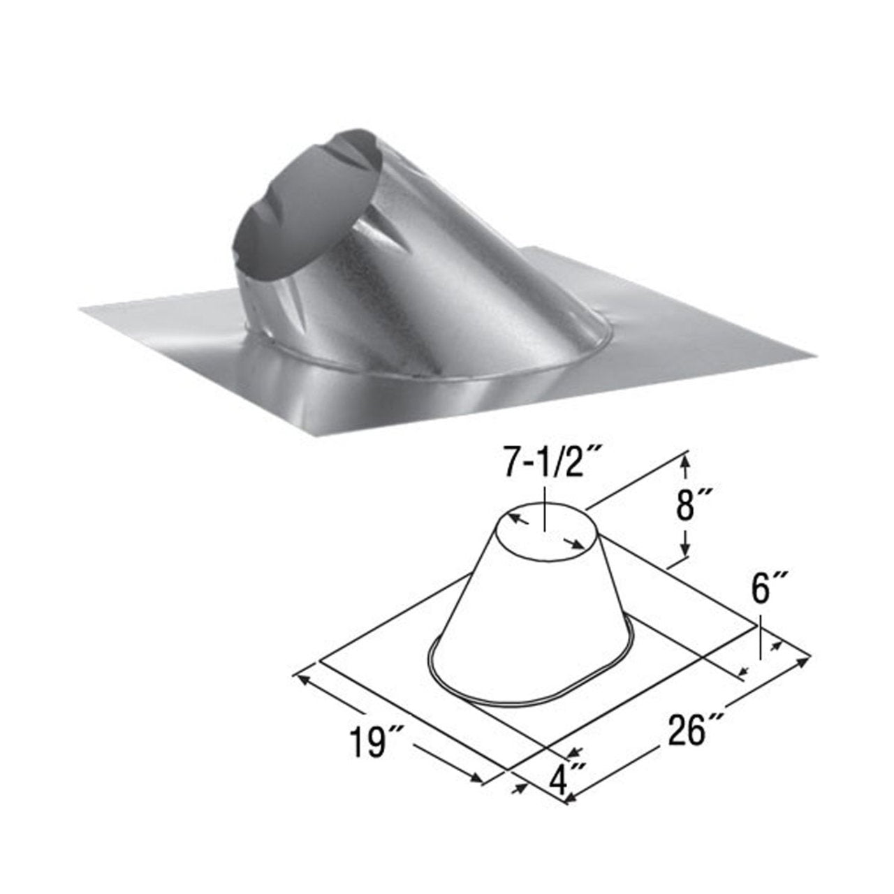 5" DuraTech 0/12 - 6/12 Adjustable Roof Flashing - 5DT-F6