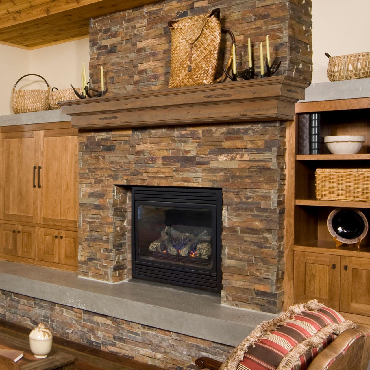 48" Celeste Fireplace Shelf by Pearl Mantels - Dune Distressed Finish