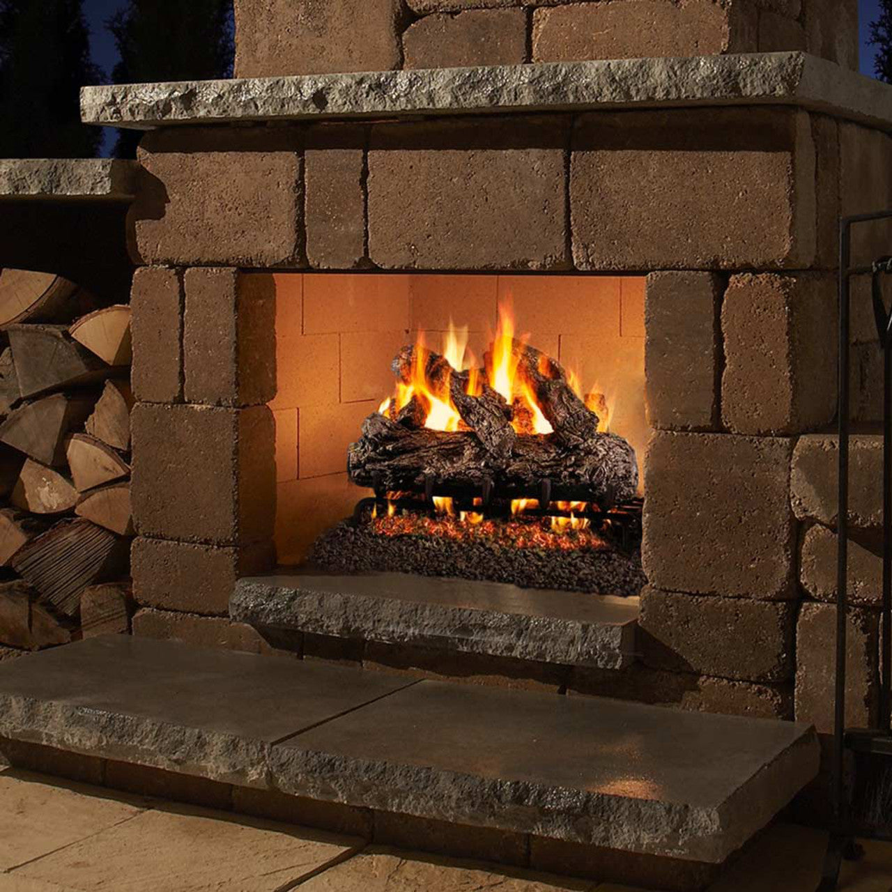 24'' Peterson Real Fyre Rustic Oak Vented Gas Log Kit