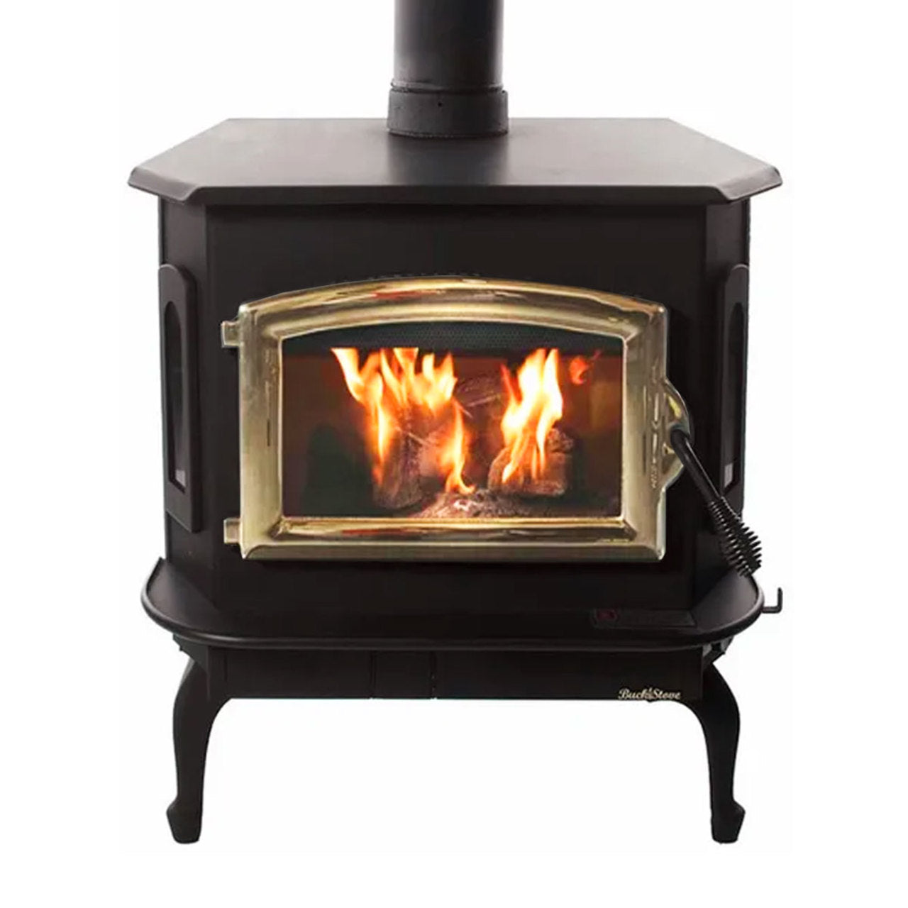 Black Wood Stove with Gold Door - Model 81