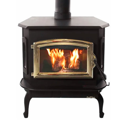 Black Wood Stove with Gold Door - Model 81