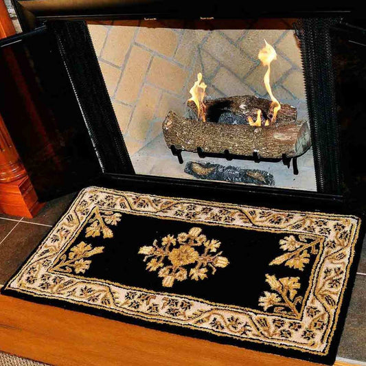 44" Rectangle Noir Jardin Fireplace Rug