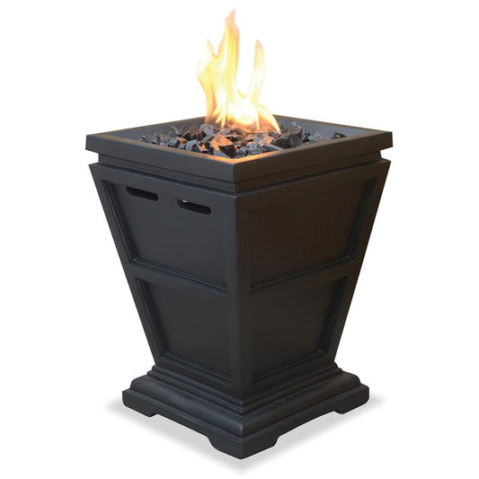 LP Gas Outdoor Fire Column with Black Finish-Small