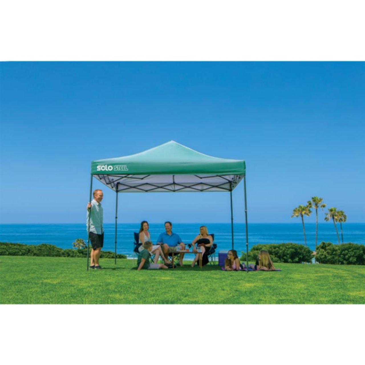 Solo Steel 100 10' x 10' Straight Leg Canopy - Turquoise