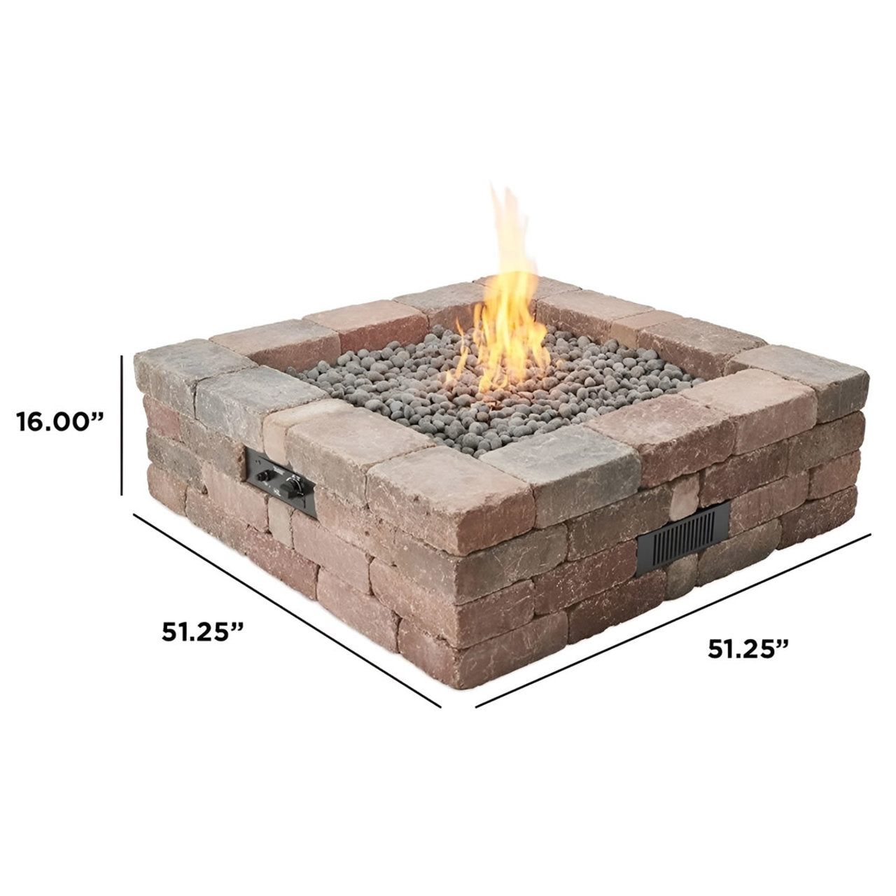 Outdoor Greatroom Bronson Block Square/Round Gas Fire Pit Kit - BRON5151-K/BRON52-K