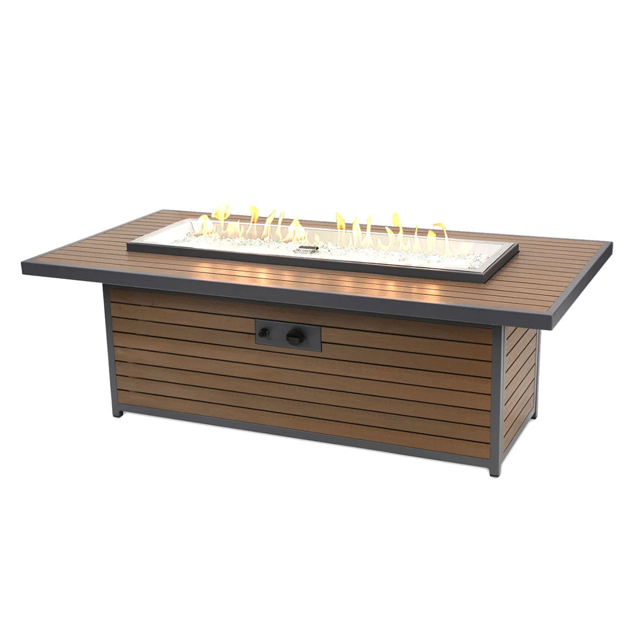 Outdoor Greatroom Kenwood and Brooks Linear Chat Height Gas Fire Pit Table