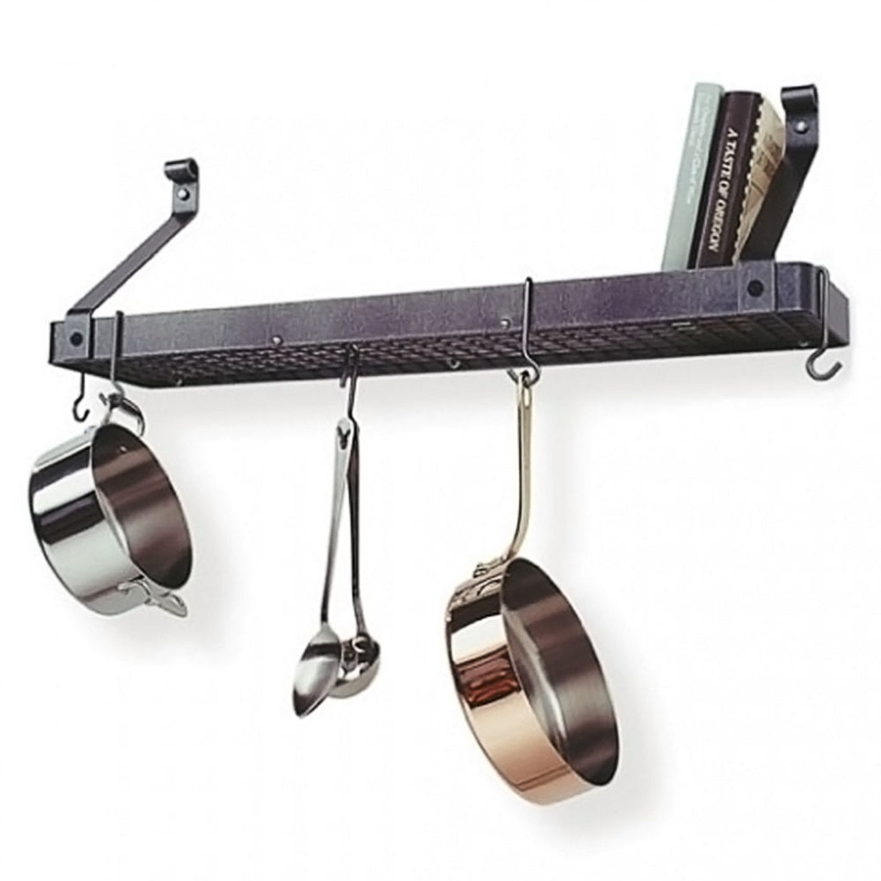 Deep Bookshelf Rack-Hammered Steel