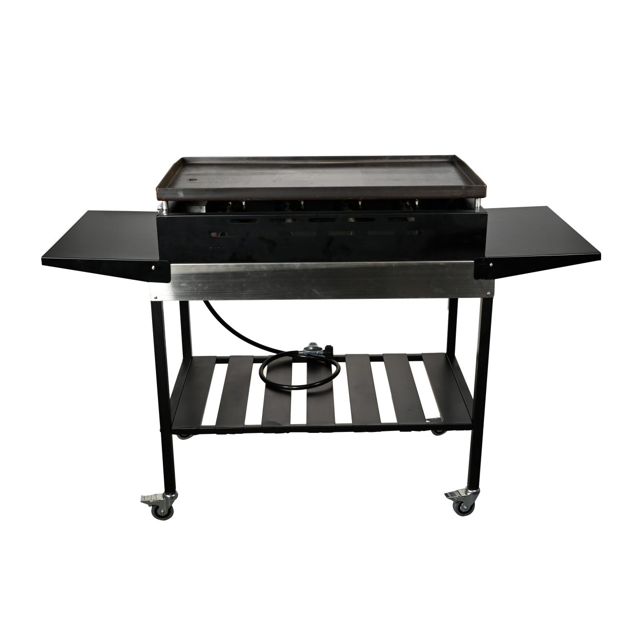 WoodEze 4-Burner Flat Top Griddle Gas Grill - Black and Stainless Steel