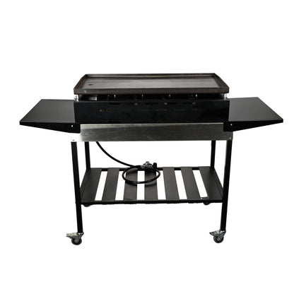WoodEze 4-Burner Flat Top Griddle Gas Grill - Black and Stainless Steel