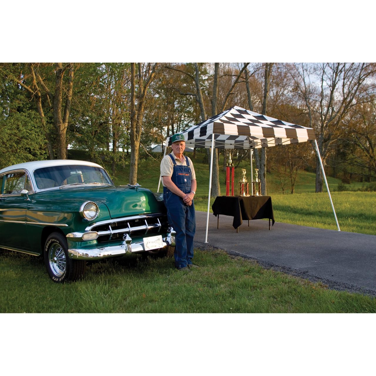 Pop-Up HD 10' x 10' Slant Leg Canopy -  Checkered Flag