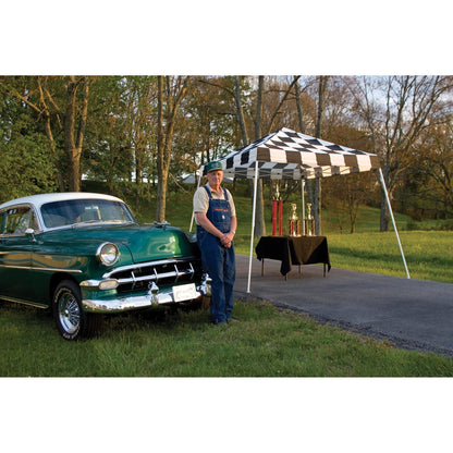 Pop-Up HD 10 x 10 Slant Leg Canopy -  Checkered Flag