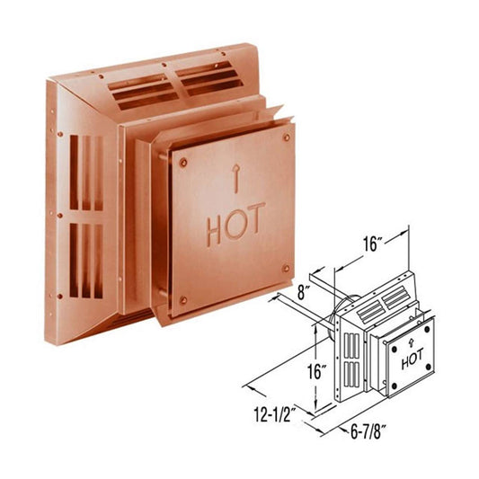 5" x 8" DirectVent Pro Copper Square Horizontal Termination Cap - 58DVA-HC-C