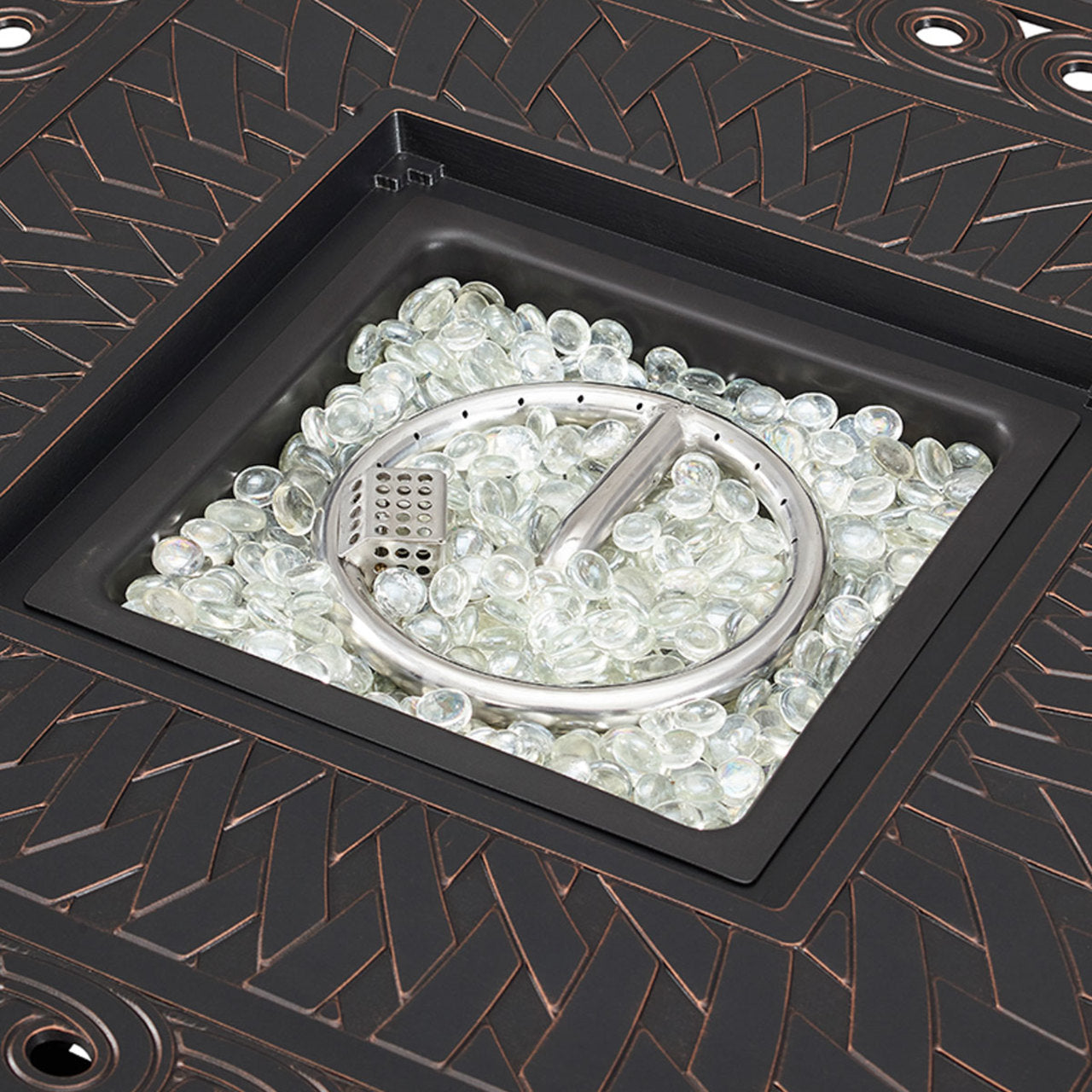 Cartney 32" Square Aluminum LPG/NG Fire Pit