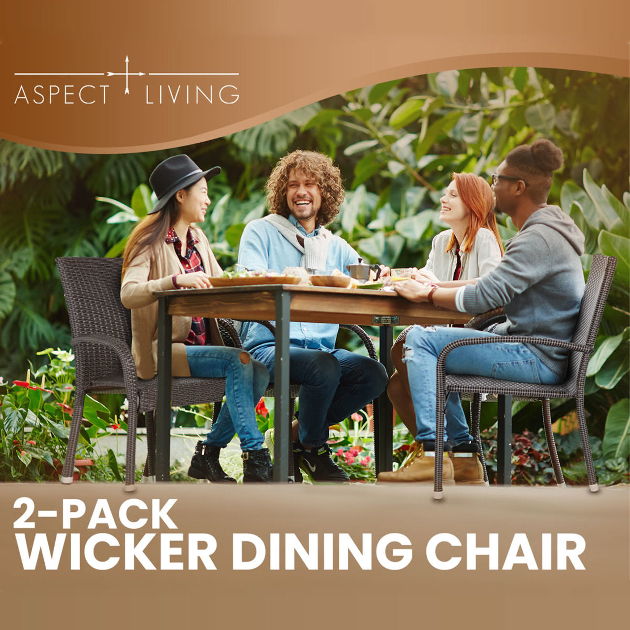 Fire Sense Hialeah Wicker Dining Chair Set of 2 - 65464