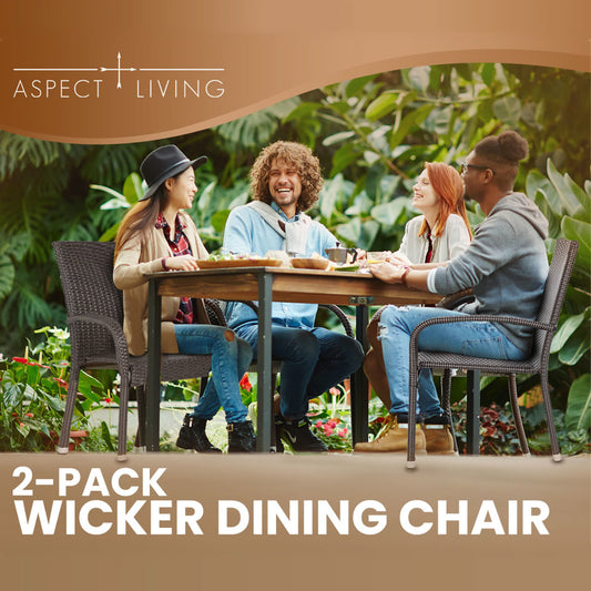 Fire Sense Hialeah Wicker Dining Chair Set of 2 - 65464