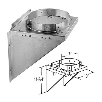 5" DuraTech Adjustable Galvanized Tee Support Bracket - 5DT-TSB