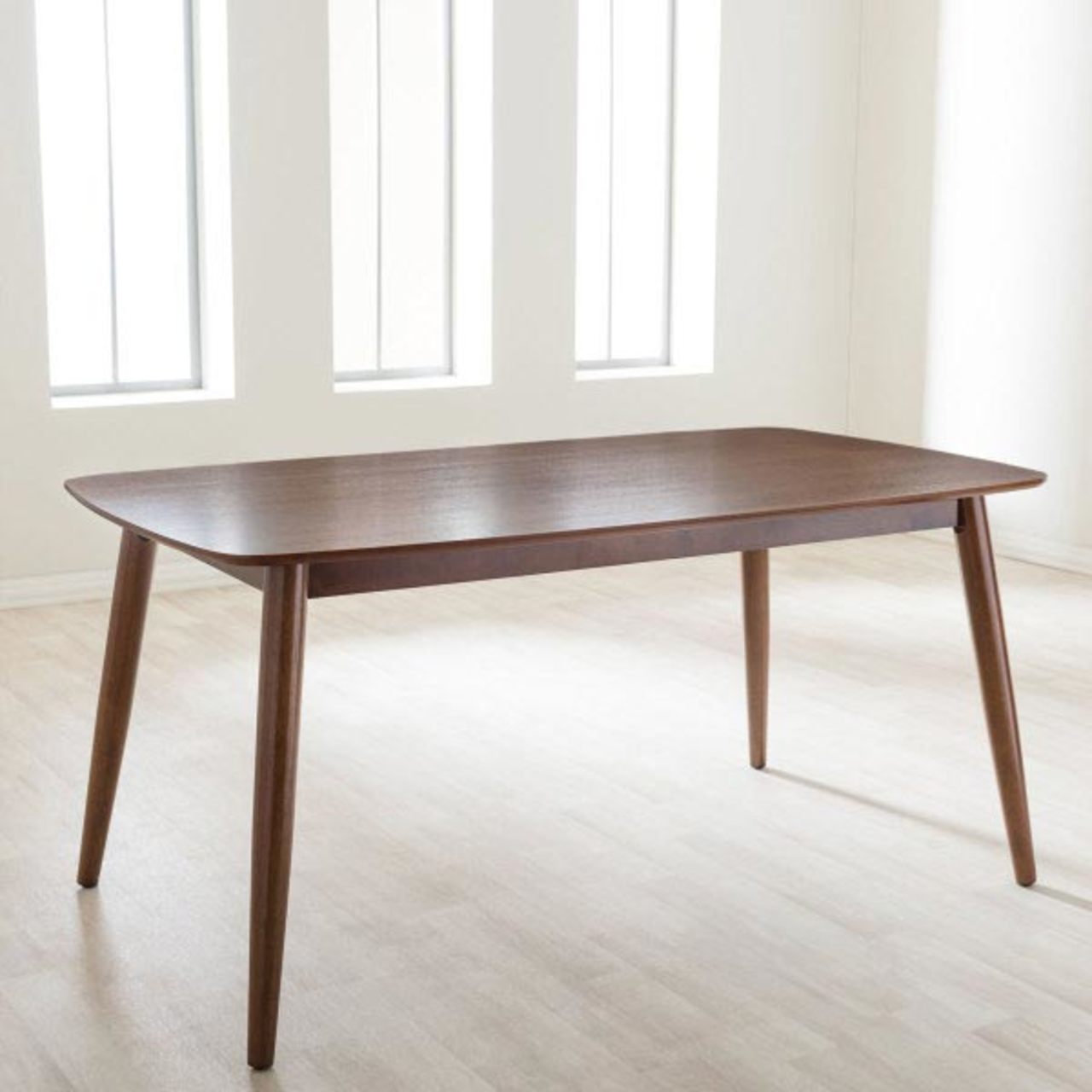 Baxton Studio Flora Mid-Century Modern "Oak" Medium Brown Finishing Wood Dining Table - Less Than Perfect