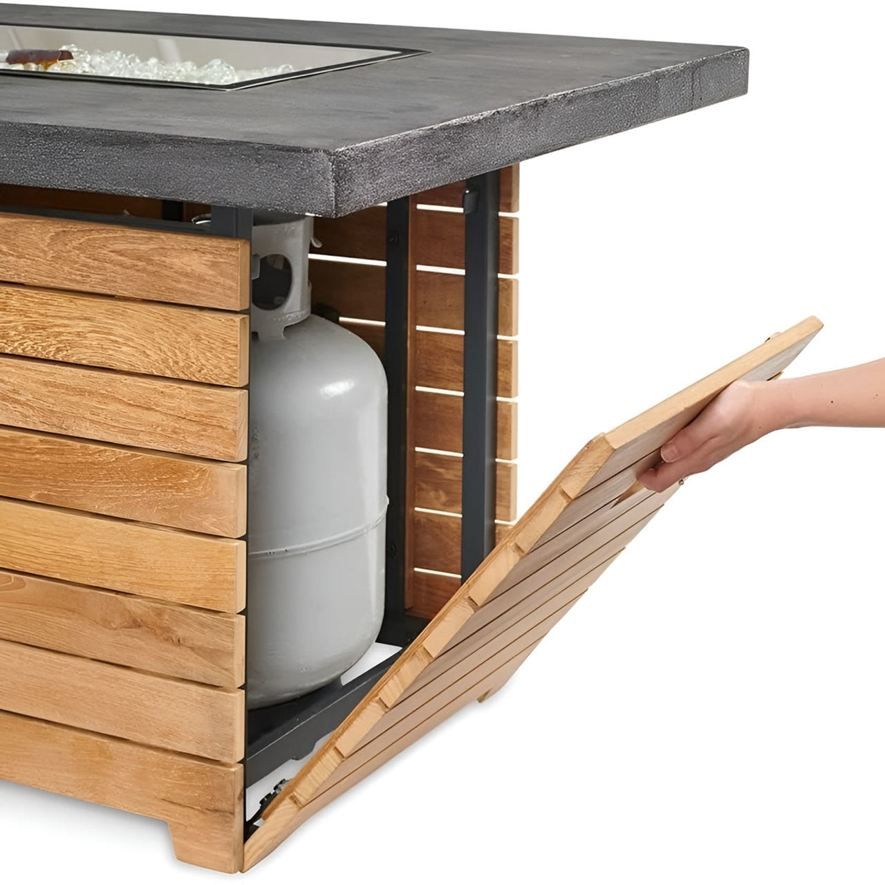 Outdoor Greatroom Darien Rectangular Gas Fire Pit Table 42" - DAR-1224-EBG-K/DAR-1224-K