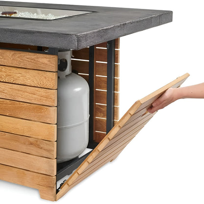 Outdoor Greatroom Darien Rectangular Gas Fire Pit Table 42" - DAR-1224-EBG-K/DAR-1224-K