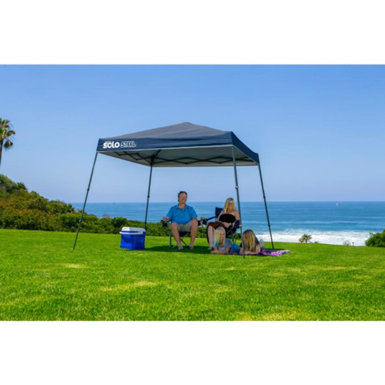 Solo Steel 64 10' x 10' Slant Leg Canopy - Midnight Blue