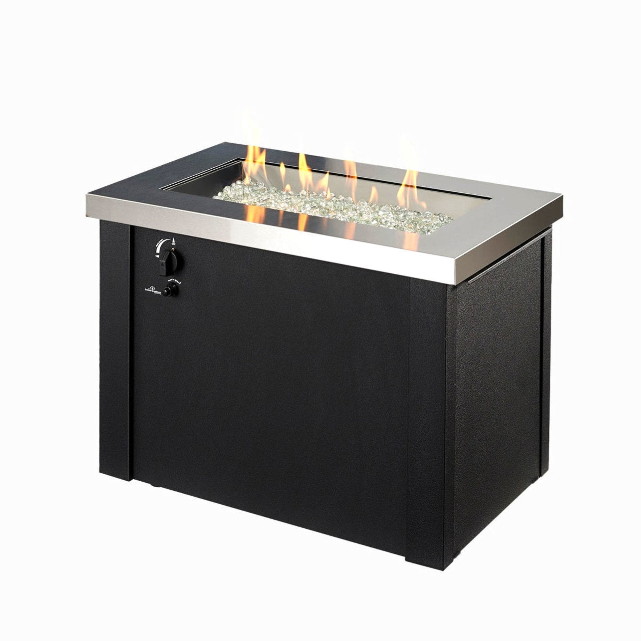 Outdoor Providence Rectangular Gas Fire Pit Table - PROV-1224-SS