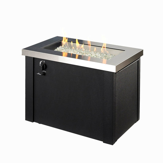 Outdoor Providence Rectangular Gas Fire Pit Table - PROV-1224-SS