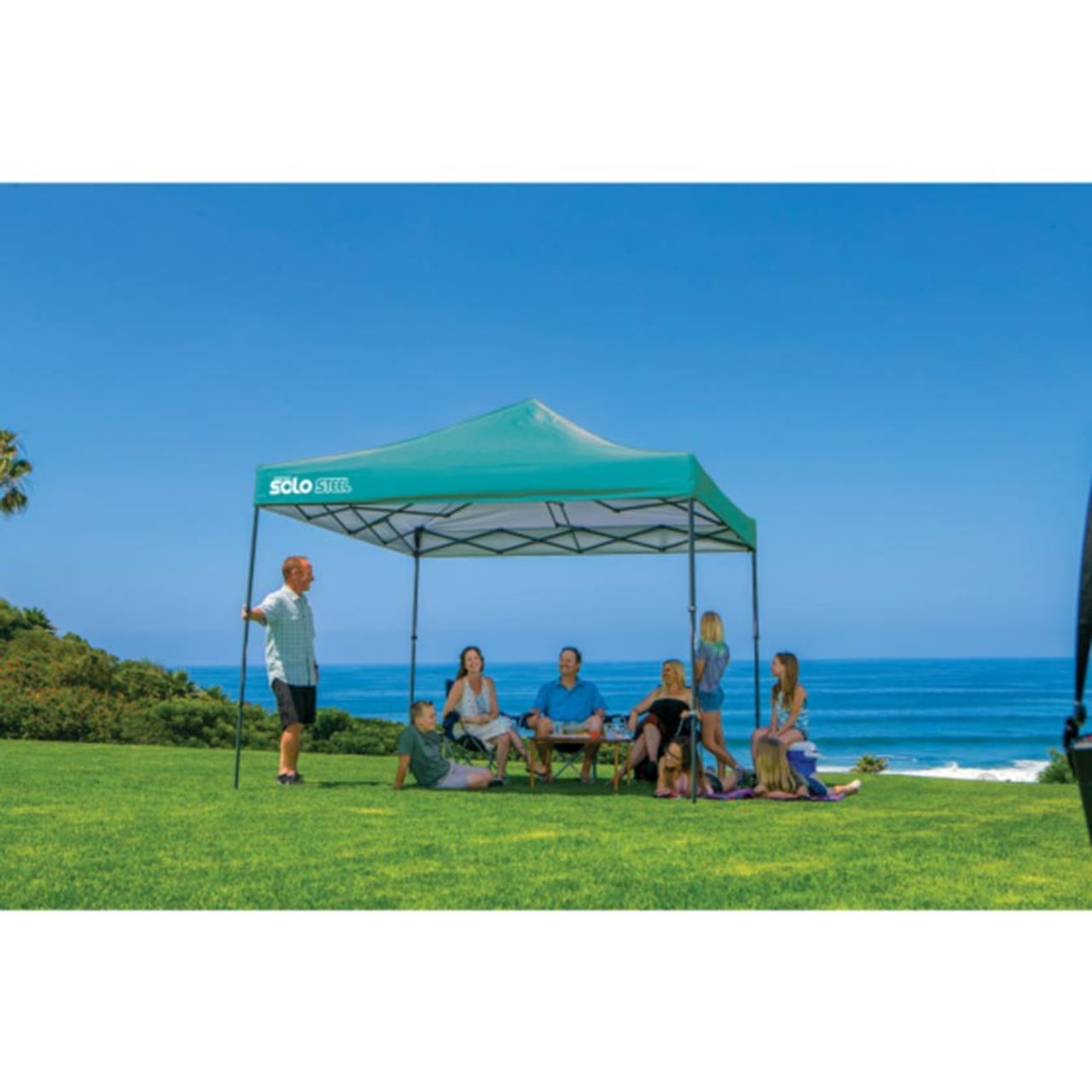 Solo Steel 100 10' x 10' Straight Leg Canopy - Turquoise
