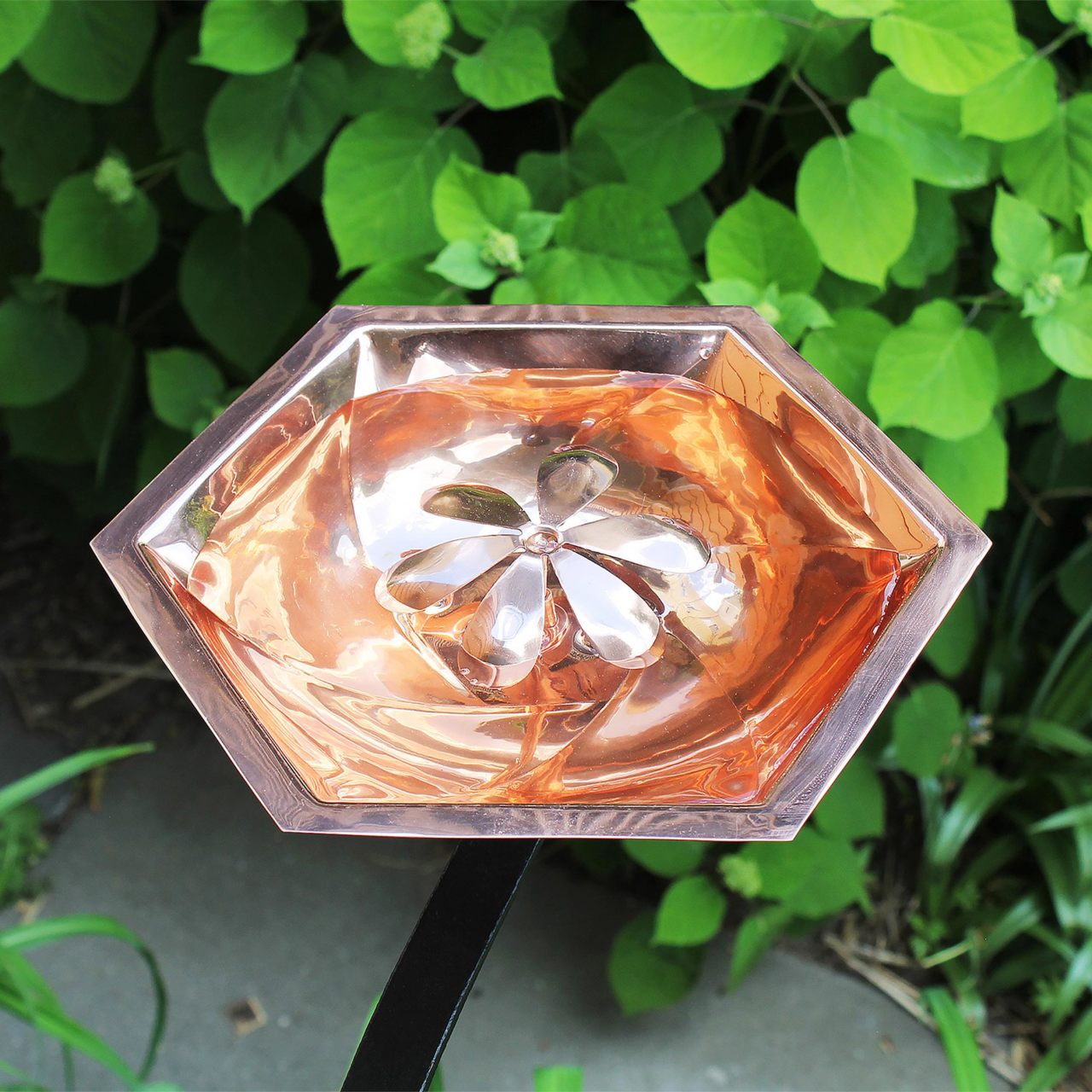11.5" Copper Bee Fountain & Birdbath with Rail Mount Bracket