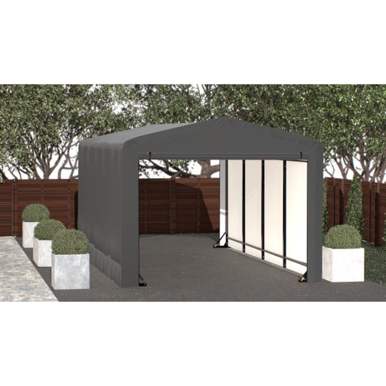 ShelterTube 10' x 18' x 8' Wind & Snow-Load Rated Garage - Gray