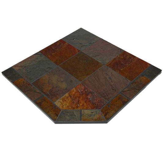 Peacock Slate 48" x 48" Single Cut Corner Hearth Pad