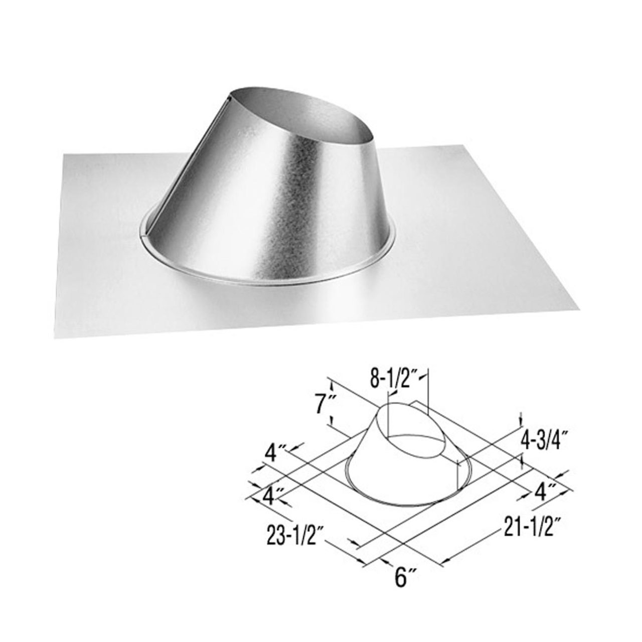 5" x 8" DirectVent Pro Adjustable Roof Flashing - 58DVA-F6