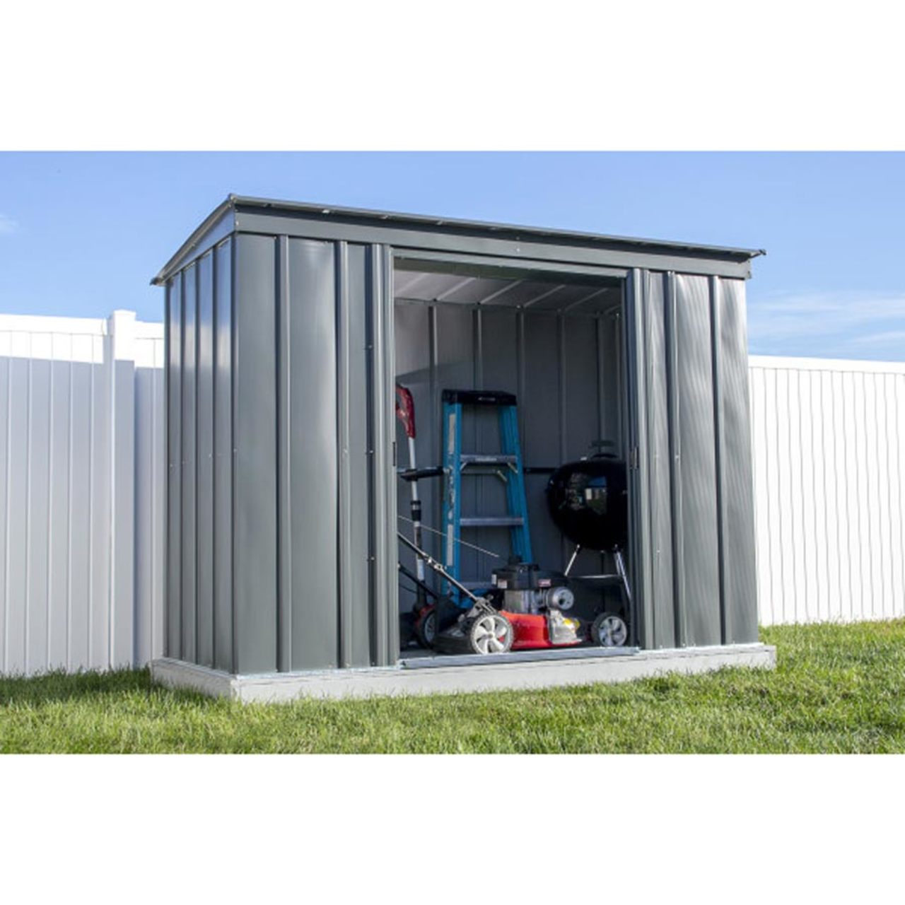 Arrow Classic Steel Storage Shed 8' x 4' -  Charcoal