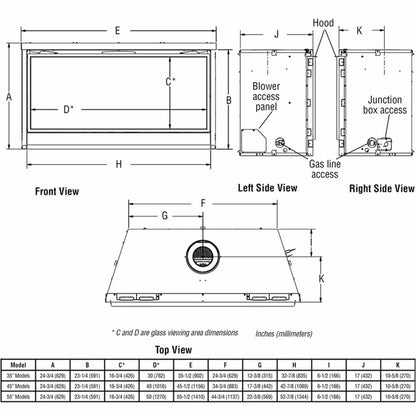 Superior 55" DV Contemporary Linear Fireplace - NG - DRL2055TEN